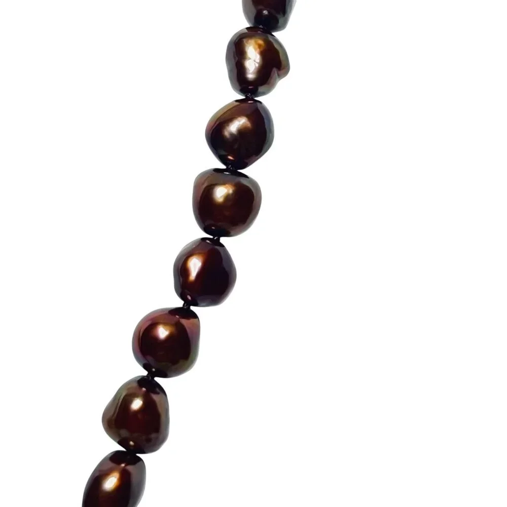 Honora Chocolate Cultured Freshwater Pearl Necklace 18" (6030) - Picture 5 of 7